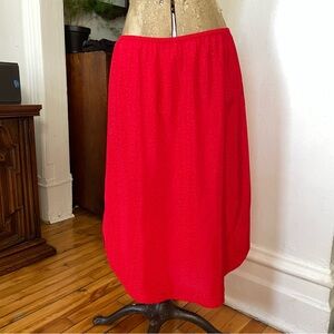 Red Women’s Elastic Waist Midi Skirt